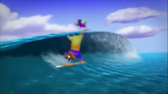 Flex Fudgehog And Franklin Fizzlybear Riding A Wave