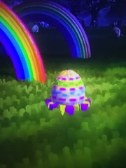 The Dragonache Egg in the garden.