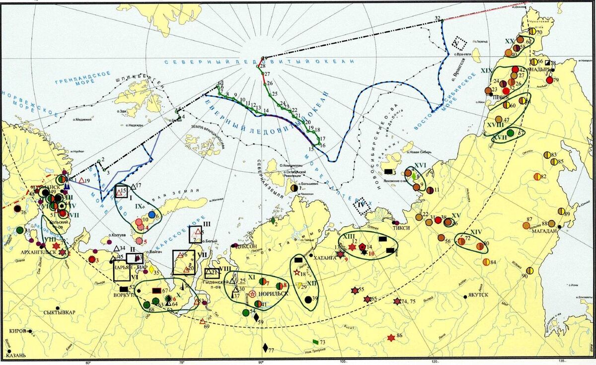 карта северных морей россии