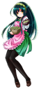 Zunko wearing an apron (transparent)