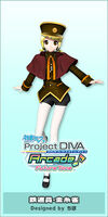 Rin's Tetsudou-in Koganesuzume module for the song "1925", designed by Chiho. From the video game Hatsune Miku -Project DIVA- Arcade Future Tone.
