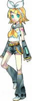 Kagamine Rin Company: Crypton Voicebank: Japanese, English Description: 14 years old. Based on a Japanese teenage schoolgirl. Kagamine Len's partner vocal.
