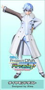 KAITO's "Diamond Dust" module for the song, designed by iXima, featured in Project DIVA Arcade Future Tone.