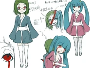 Designs for the sisters and an original concept for Amaterasu after being inspirited by Tsukoyomi