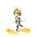 Vêtements Append de Rin en tant qu'évolution dans le jeu Brave frontier, nommé "Gemini Kagamine Rin"