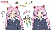 BxI0E4jCMAA-YgC.png large.png (289 kB) Arte conceptual de los accesorios de Rana con el uniforme de la escuela Fujimura.
