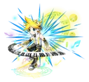 Len's append outfit as an evolution in the game Brave Frontier dubbed, "Harmony Kagamine Len"