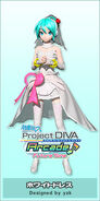 Miku's White Dress module, designed by yzk, for the song "Melt" from the game Hatsune Miku -Project DIVA- Arcade Future Tone.