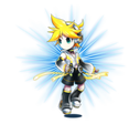 Len's append outfit featured in the game Brave Frontier dubbed, "Gemini Kagamine Len"