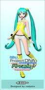 Miku's Yellow module for the song "Yellow", designed by redjuice, featured in -Project DIVA- Arcade Future Tone.