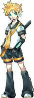 Kagamine Len Company: Crypton Voicebank: Masculine; Japanese, English Description: Kagamine Len is a VOCALOID2. He is 14 years old and based on a Japanese teenage schoolboy. He is the mirror to Kagamine Rin.