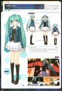 Arte Conceptual y Modelo de Hatsune Miku en Torinoko City para Project Diva F.