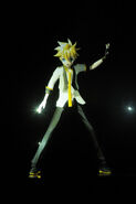 Len performing Migikata no Chou with NEGI's Blue Moon design.