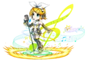 Rin's append outfit features in the game Brave frontier dubbed, Melody Kagamine Rin"