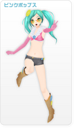 Miku's "Pink Pops" module used for the song "Kocchi Muite Baby" in the game "-Project DIVA- 2nd"