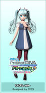 Miku's Regret module for the song "Karakuri Pierrot", designed by Yamako. From the video game Hatsune Miku -Project DIVA- Arcade Future Tone.