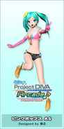 Miku's "Pink Pops AS" module used for the song "Kocchi Muite Baby" in the game -Project DIVA- Arcade Future Tone.