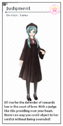 Miku's Judgement module for the song "Ren'ai Saiban", designed by Tama. From the video game Hatsune Miku -Project DIVA- X