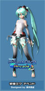 Miku's "Append" module from the game "Project DIVA Arcade" used for the song "StargazeR" in the game Miku Flick.