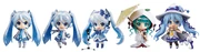 Snow Miku Nendoroids from previous years, sold at the exhibition.