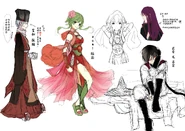 YANHE, GUMI, Camui Gackpo, Kagamine Long sketches