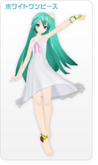 Miku's White One Piece module for the song "Dear" from the videogame Hatsune Miku -Project DIVA- 2nd.