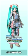 Miku's "Gallia Squad 7" module for the song "Song of Wastelands, Forests, and Magic" featured in -Project DIVA- Arcade Future Tone.