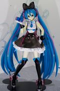 The life-size Miku statue featured during the concert's exhibition.