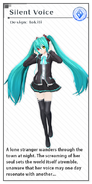 Miku's Silent Voice module for the song "Strangers", designed by Tokichi. From the video game Hatsune Miku -Project DIVA- X.