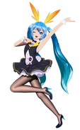 Hatsune Miku's My Dear Bunny module for the song Hand in Hand, which appears in the game Project DIVA: Mega Mix