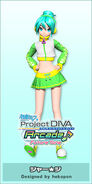 Miku's "Jer★Sey" module for the song "Popipo" featured in -Project DIVA- Arcade Future Tone.