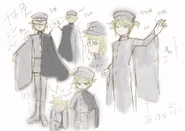 Bocetos del diseño de Kagamine Len, por Ittomaru.