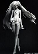 Early 3D grey model of the Hatsune Miku Append boxart; from DTM magazine Feb 2010[7]