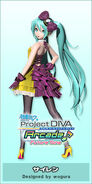 Miku's Siren module for the song "Kochira, Koufuku Anshin Iinkai desu.", designed by wogura. From the video game Hatsune Miku -Project DIVA- Arcade Future Tone.