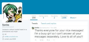 Sonika's Twitter Account