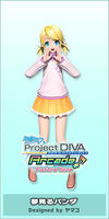 Rin's Yumemiru Panda module for the song "Suki Kirai", designed by Yamako. From the video game Hatsune Miku -Project DIVA- Arcade Future Tone.