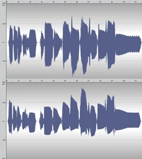 Gackpoid vocal comparison; VOCALOID2(top) and VOCALOID3 (bottom)