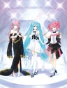 Miku Symphony 2018-2019 main visual by KEI, alongside Megurine Luka and Hatsune Miku
