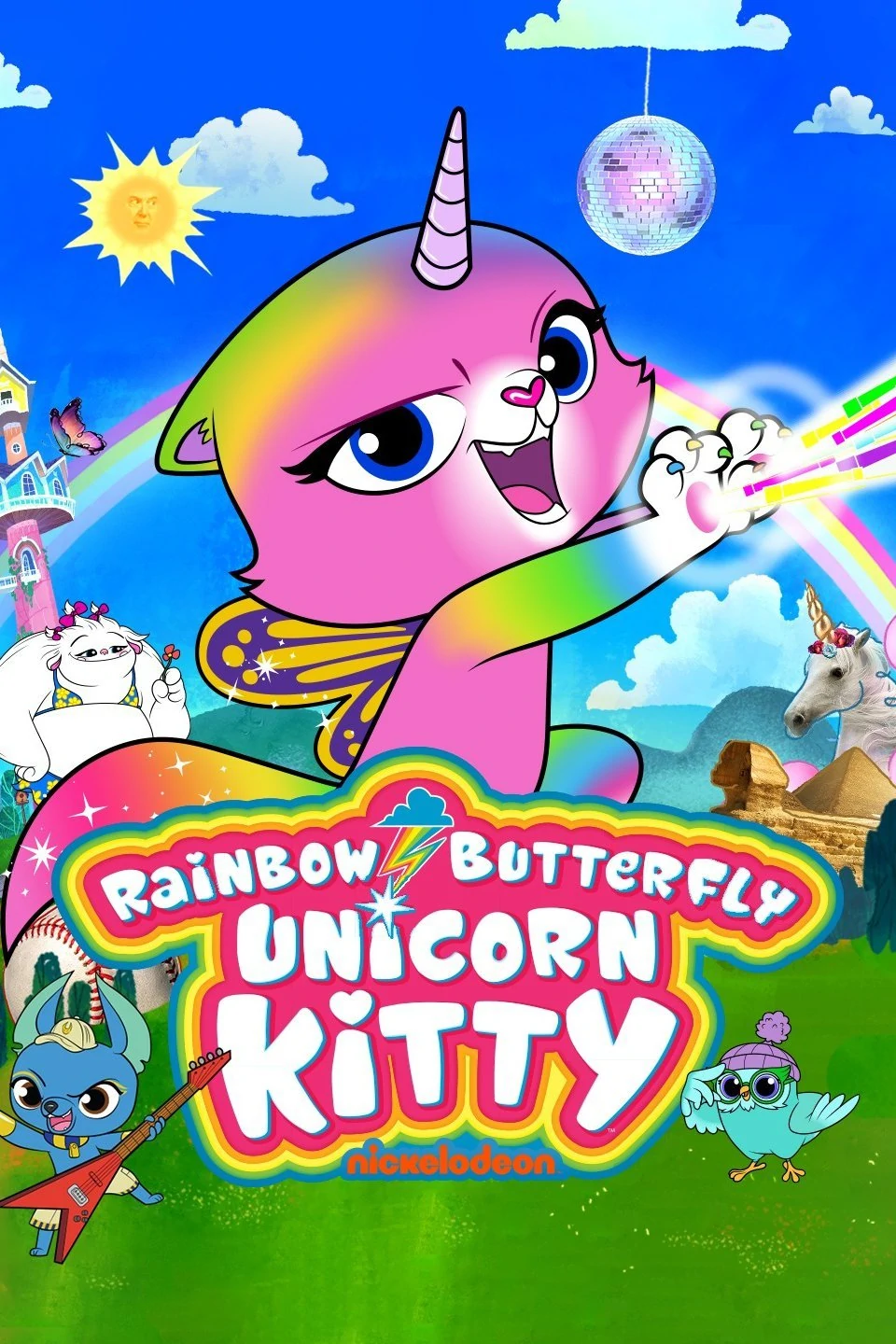 Rainbow butterfly unicorn kitty toys top