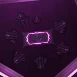 Haggar and the Druids gather around an alien about the size of a large cat