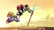 S2E04.264. Voltron lunging down with shield