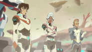 S7E02.28. Keith Allura watching Pidge freak out over her family while Coran counts