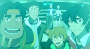 Pidge, Lance, Keith, Hunk, Allura and Coran (Shiro's Escape)