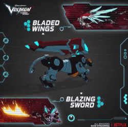 Voltron Legendary Defender Black Lion Basic Figure Plastic Wings