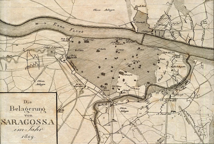 Die Belagerung von Saragossa im Jahr 1809.
