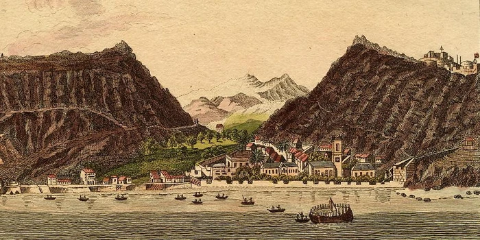 Ansicht von Jamestown auf der Insel S.Helena.
