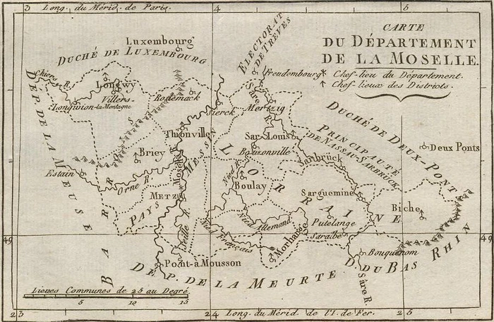 Carte du Département de la Moselle.