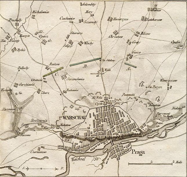 Belagerung von Warschau im Jahr 1794.
