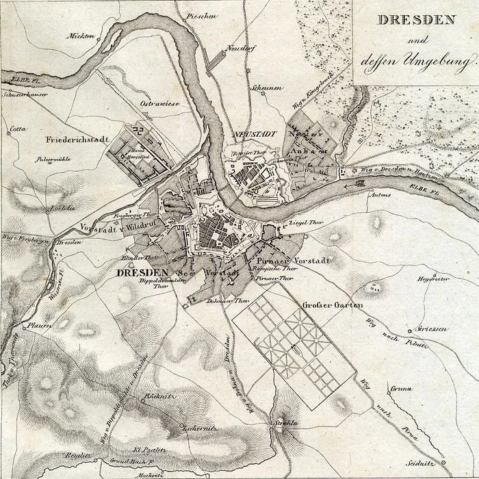Dresden und dessen Umgebung.