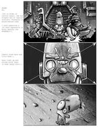 Storyboards from the cinematic sequence revealing the Kosmobot.